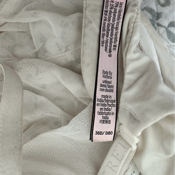 Victoria’s Secret Unlined Dream Angels Push-up Bra No Padding White/Ivory 36D - Picture 4 of 5